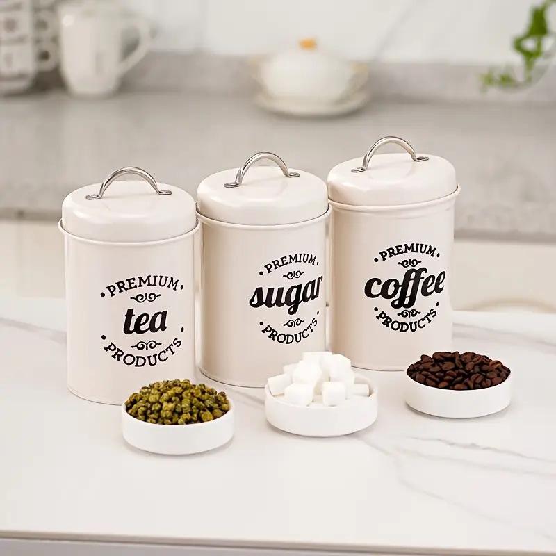 3Pcs Metal Round Kitchen Conta - đánh giá và giá Coffee Tea Sugar
