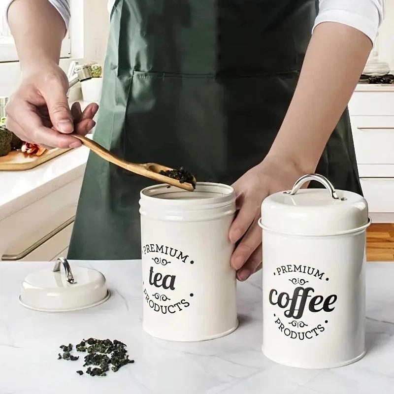 3Pcs Metal Round Kitchen Conta - đánh giá và giá Coffee Tea Sugar