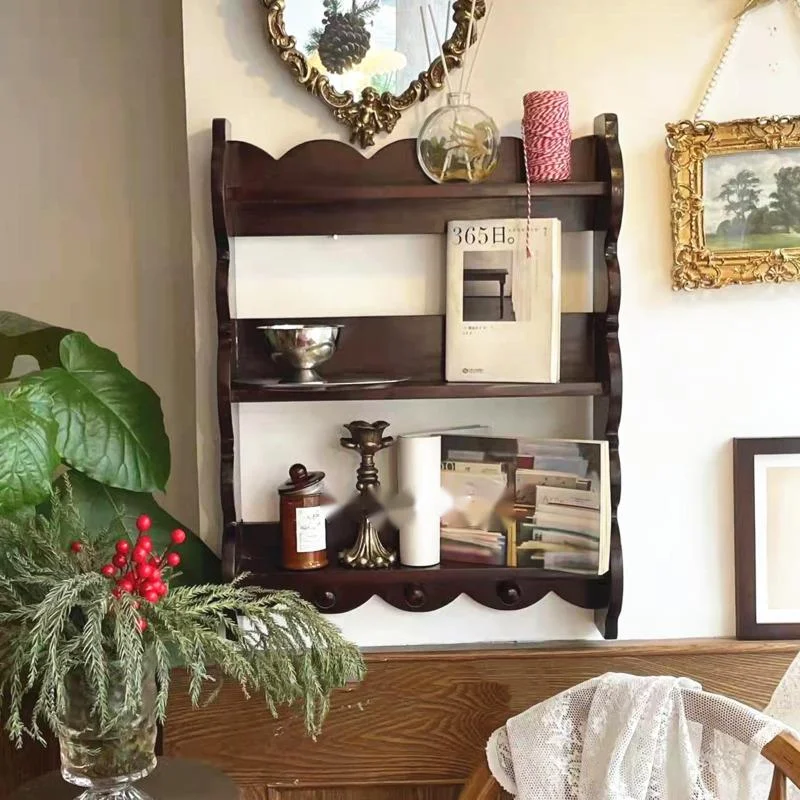 Retro Solid Wood Wall Shelf An - đánh giá và giá Coffee Tea Images